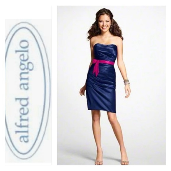 ALFRED ANGELO Little Black Cocktail Satin Rushed Dress Size 0 - Picture 2 of 9